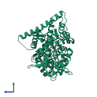 PDB entry 4enh coloured by chain, side view.