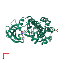 PDB entry 4enx coloured by chain, top view.
