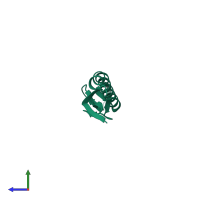 PDB entry 4eo0 coloured by chain, side view.