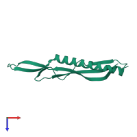 PDB entry 4eo0 coloured by chain, top view.