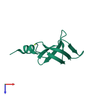 PDB entry 4eo1 coloured by chain, top view.