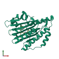PDB entry 4eoe coloured by chain, front view.