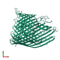 PDB entry 4epa coloured by chain, front view.