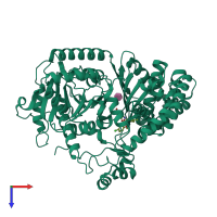 PDB entry 4eph coloured by chain, top view.