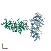 PDB entry 4epp coloured by chain, front view.