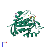 PDB entry 4ept coloured by chain, top view.
