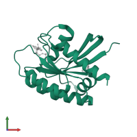 GTPase KRas, N-terminally processed in PDB entry 4epw, assembly 1, front view.