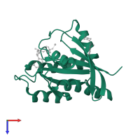 GTPase KRas, N-terminally processed in PDB entry 4epw, assembly 1, top view.