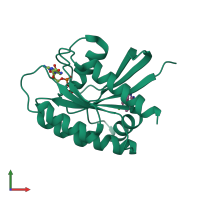 PDB entry 4epx coloured by chain, front view.