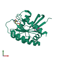 PDB entry 4epy coloured by chain, front view.