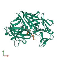 PDB entry 4er4 coloured by chain, front view.