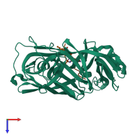 PDB entry 4er4 coloured by chain, top view.