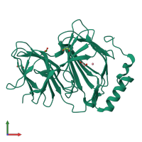 PDB entry 4ero coloured by chain, front view.