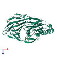 PDB entry 4ero coloured by chain, top view.