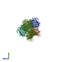 PDB entry 4erp coloured by chain, side view.