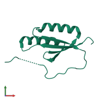 PDB entry 4es1 coloured by chain, front view.