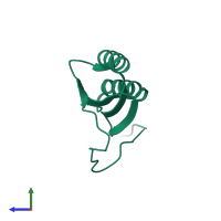 PDB entry 4es1 coloured by chain, side view.