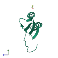 PDB entry 4es3 coloured by chain, side view.