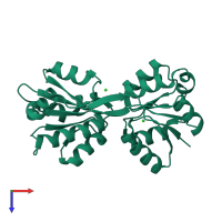 PDB entry 4es6 coloured by chain, top view.