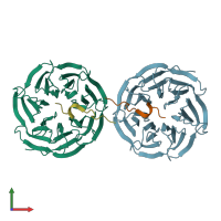 PDB entry 4esg coloured by chain, front view.