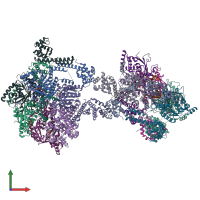 PDB entry 4esv coloured by chain, front view.