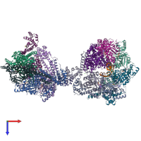 PDB entry 4esv coloured by chain, top view.