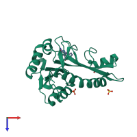 PDB entry 4ew2 coloured by chain, top view.