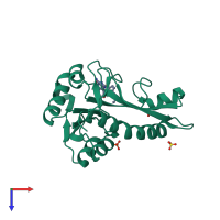 PDB entry 4ew3 coloured by chain, top view.