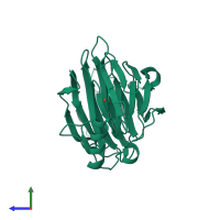 PDB entry 4ewa coloured by chain, side view.