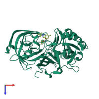 PDB entry 4ewo coloured by chain, top view.