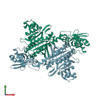 PDB entry 4ex5 coloured by chain, front view.
