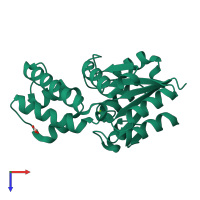 PDB entry 4ex6 coloured by chain, top view.