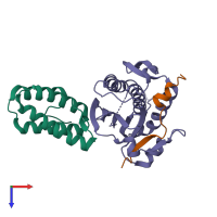 PDB entry 4ext coloured by chain, top view.