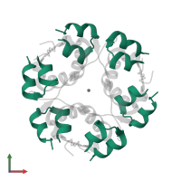 Insulin A chain in PDB entry 4eyd, assembly 1, front view.