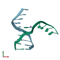 PDB entry 4ez2 coloured by chain, front view.