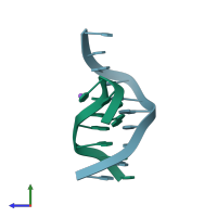 PDB entry 4ez2 coloured by chain, side view.