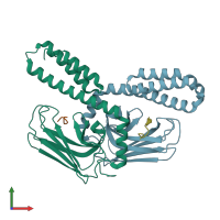 PDB entry 4ezn coloured by chain, front view.