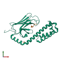 PDB entry 4ezs coloured by chain, front view.