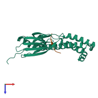PDB entry 4ezs coloured by chain, top view.