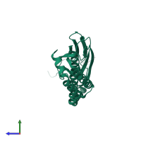 Chaperone protein DnaK in PDB entry 4ezt, assembly 4, side view.