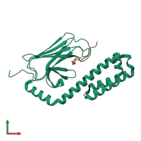 PDB entry 4ezu coloured by chain, front view.