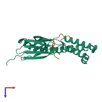 PDB entry 4ezu coloured by chain, top view.