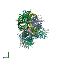 PDB entry 4f07 coloured by chain, side view.