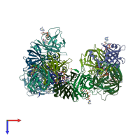 PDB entry 4f07 coloured by chain, top view.