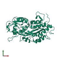 PDB entry 4f18 coloured by chain, front view.