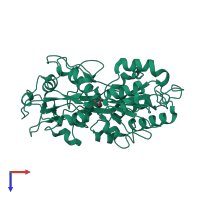 PDB entry 4f18 coloured by chain, top view.