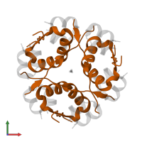 Insulin B chain in PDB entry 4f1b, assembly 1, front view.