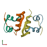 PDB entry 4f1f coloured by chain, front view.