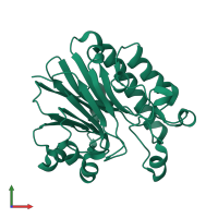 PDB entry 4f1r coloured by chain, front view.