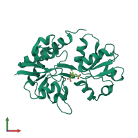 PDB entry 4f22 coloured by chain, front view.